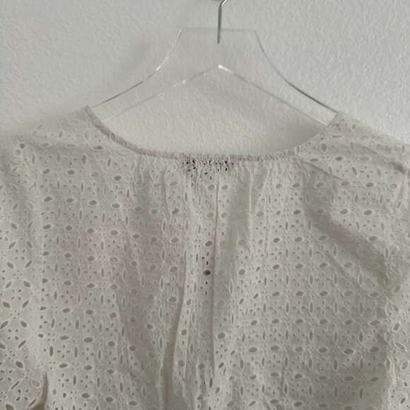 Madewell Tie-Front Top in Eyelet in White - Picture 9 of 10